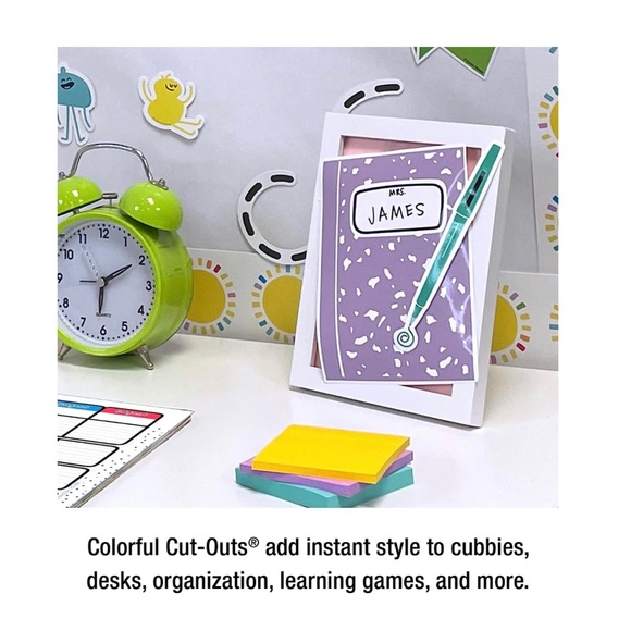 New/Repackaged-Happy Place 36-Piece Notebook & Pen Bulletin Board Cut-Outs - Picture 7 of 8